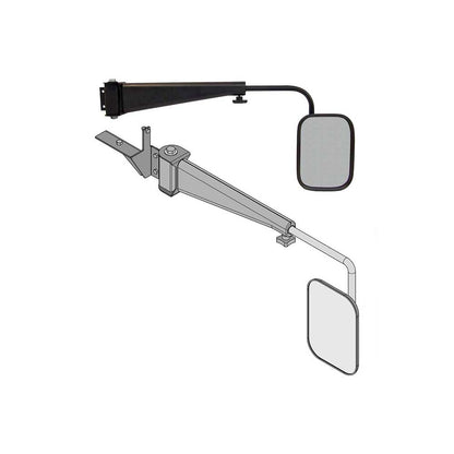 K&M Mfg Mirror Kit for Buhler-Versatile/New Holland-Ford Genesis Series Tractor | Right-Hand | Black