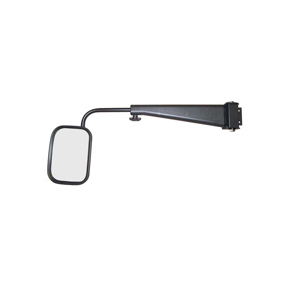 K&M Mfg All-Purpose Mirror Kit | Universal Fit | Rectangular | LH or RH | Black Powder Coat