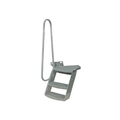 K&M Mfg Step & Handrail Kit for Oliver 1550-2255 Tractors | 3-Step Unit | With Extend-A-Step | Gray