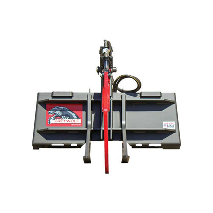 GREYWOLF Rock Devil Attachment for Skid Steer Loaders | Gray/Red Powder Coat