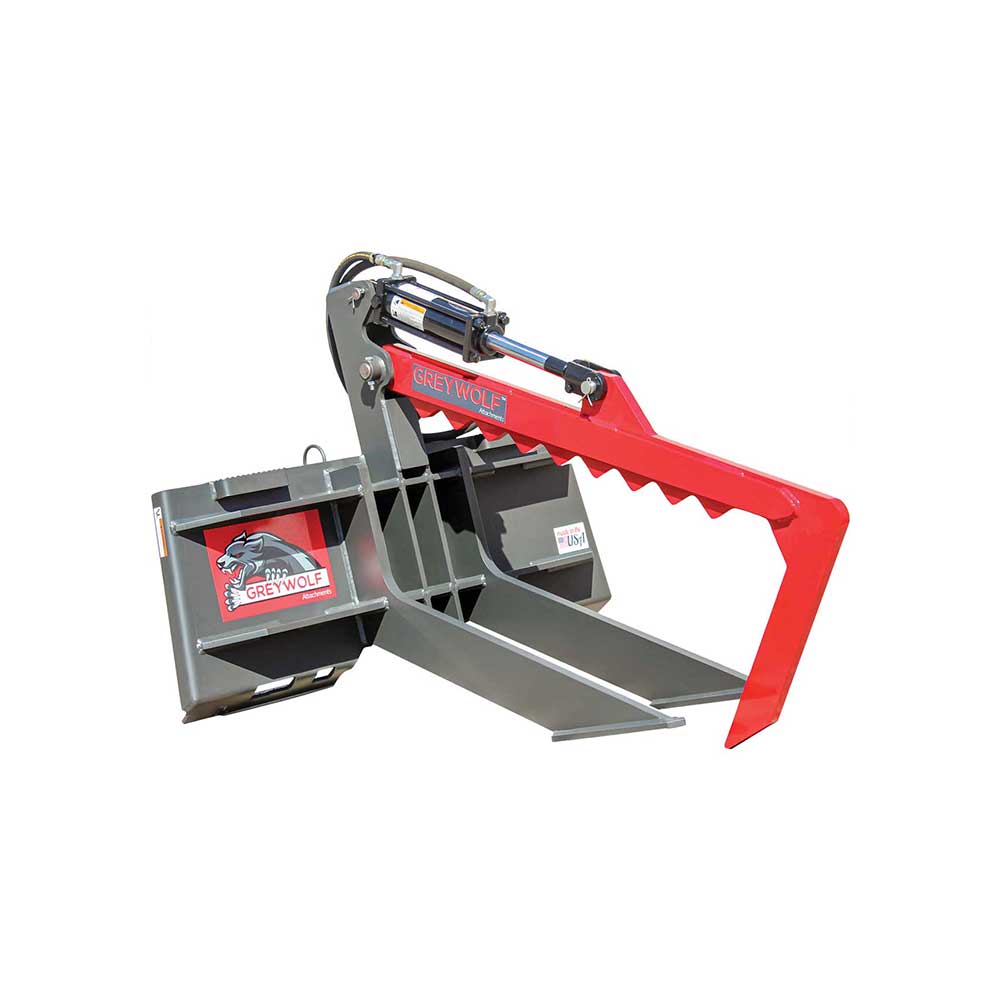 GREYWOLF Rock Devil Attachment for Skid Steer Loaders | Gray/Red Powder Coat