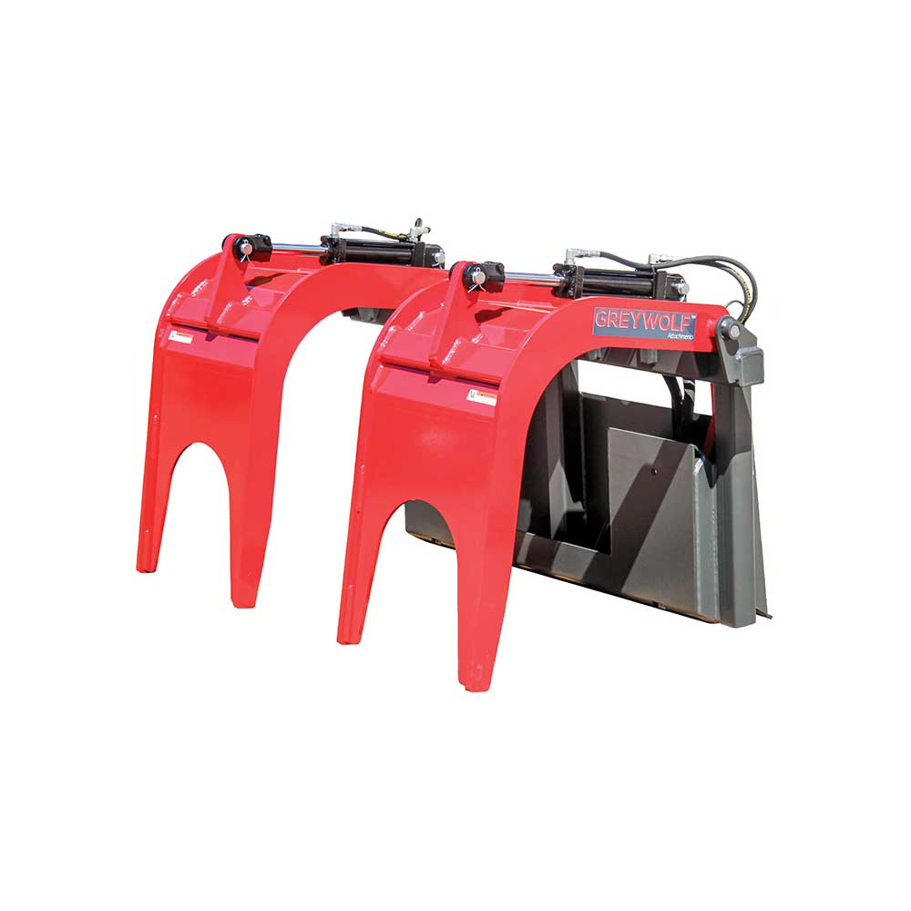 GREYWOLF Double Quick Attach Grapple Attachment for Skid Steer Loaders ...