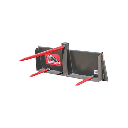 GREYWOLF Bale Spear Attachment for Skid Steer Loaders | Gray/Red Powder Coat