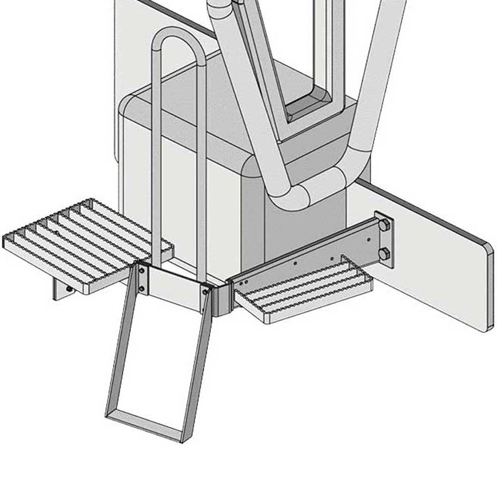 K&M Mfg Big M Window Step & Handrail Kit for Case IH 71-72-89 Series Magnum Tractor | Original Color