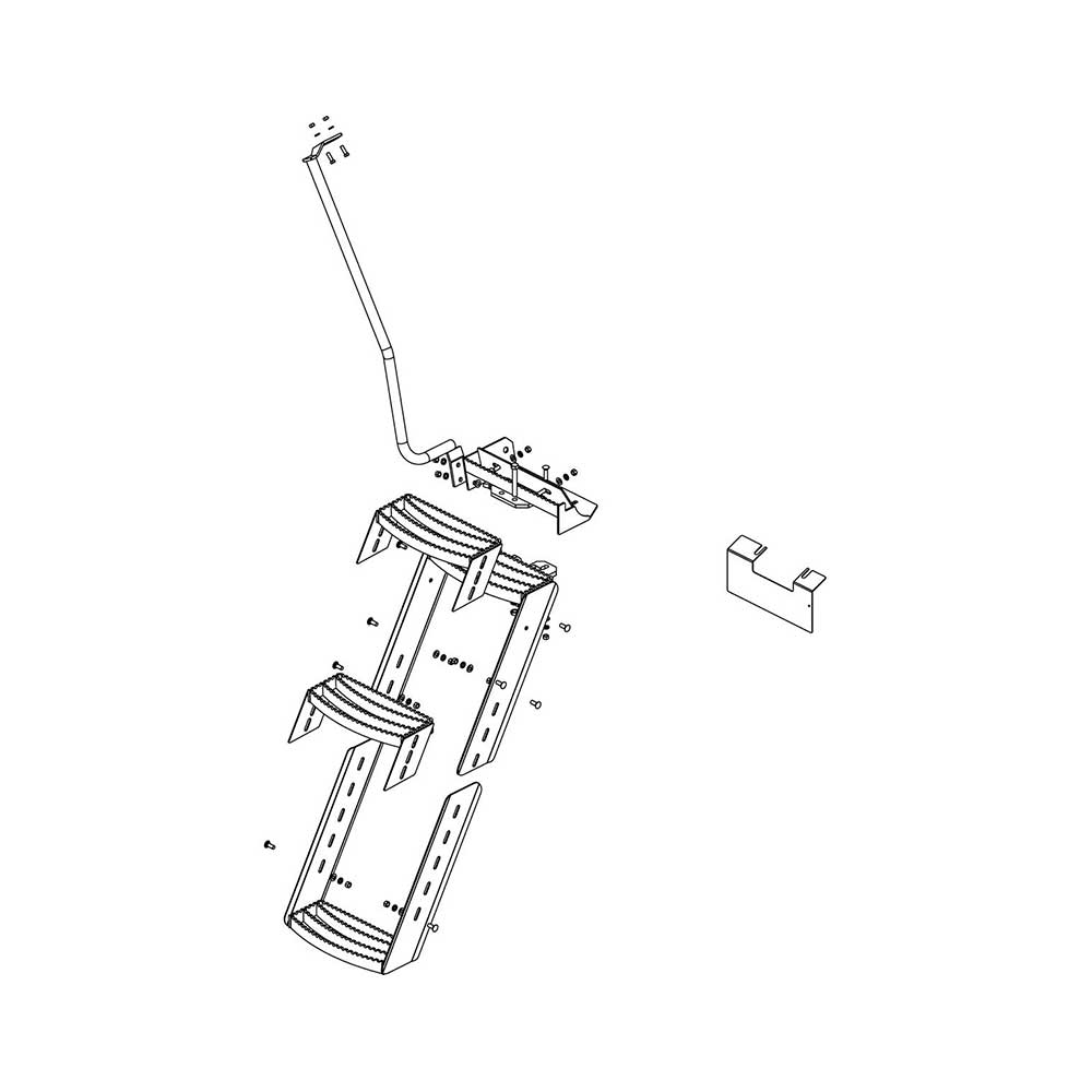 K&M Mfg Step Kit for International Harvester 88 Series Tractors | 3-Step Unit | Right-Hand | Red