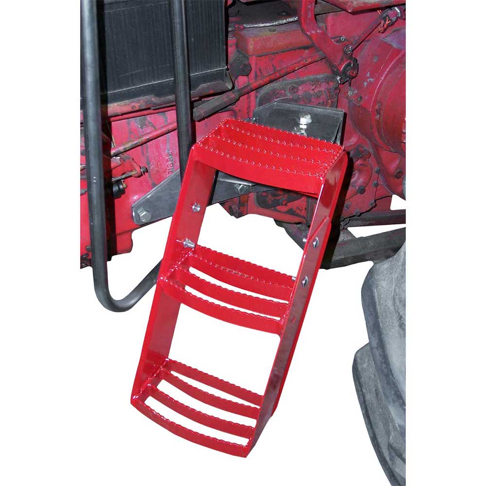 K&M Mfg Step Kit for International Harvester 06-66 Series Tractors | No Cab | 3-Step Unit | RH | Red