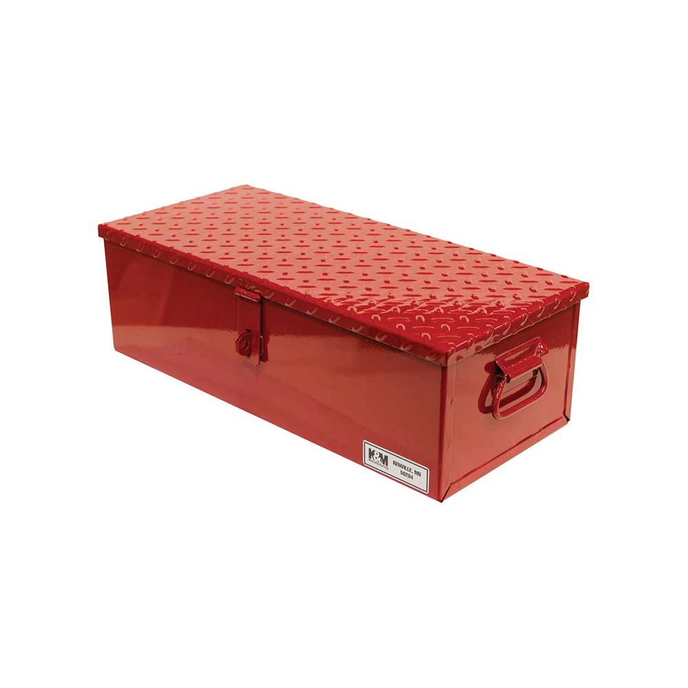 K&M Mfg #30 Toolbox | 23-In. x 10-In. x 7-In. | Red Powder Coat