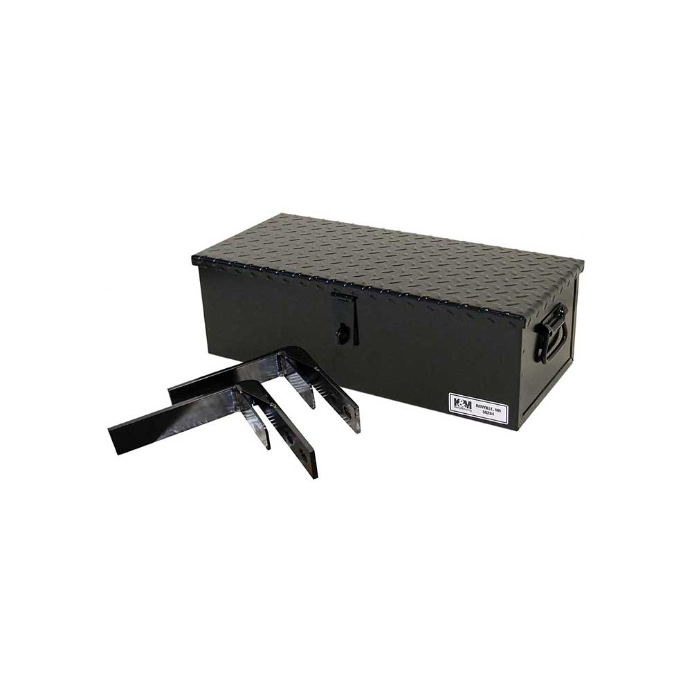 K&M Mfg #30 Toolbox & Mounting Brackets Kit | 23-In. x 10-In. x 7-In. | Black Powder Coat