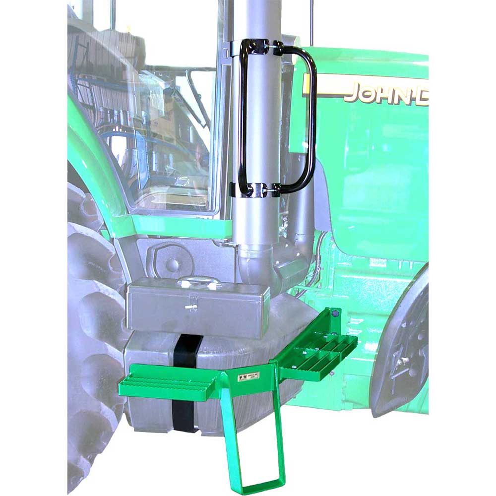 K&M Mfg Window Step & Handrail Kit for John Deere 8020 Series Tractors | 2004 & Newer | Green