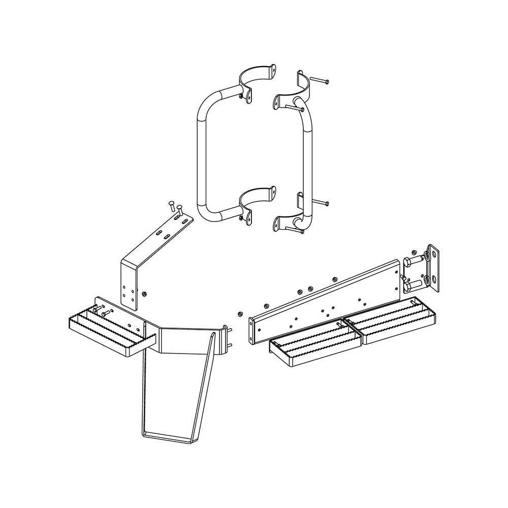 K&M Mfg Window Step & Handrail Kit for John Deere 8030 Series Tractors | Green