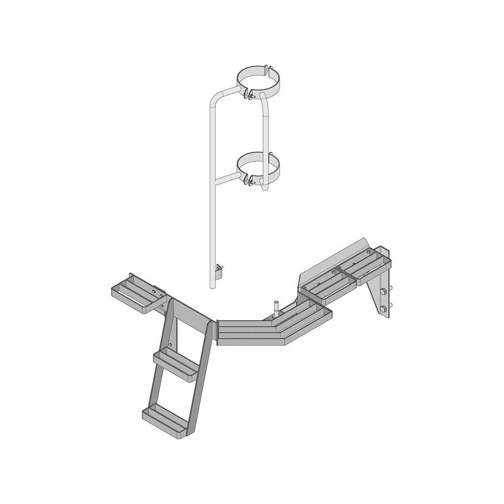 K&M Mfg Window Step & Handrail Kit for John Deere Interim Tier 4 & Earlier Series Tractors | Green