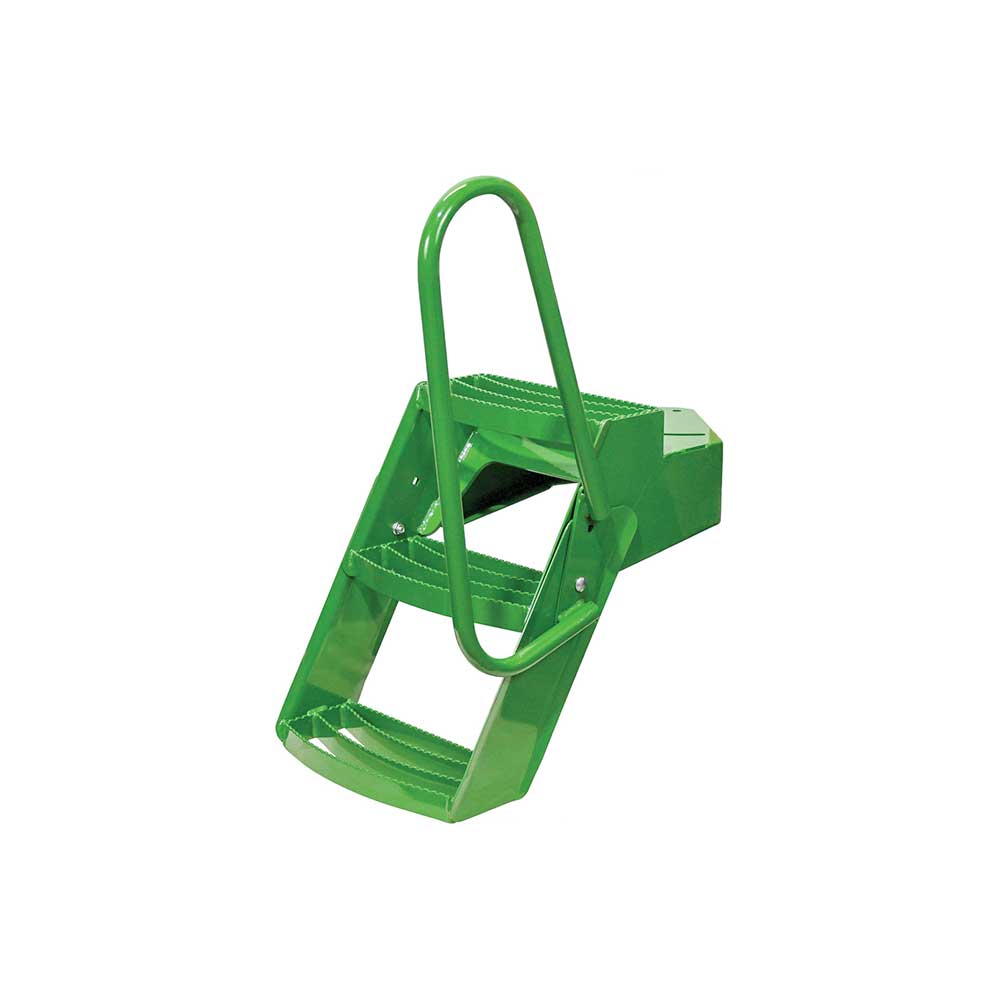 K&M Mfg Step & Handrail Kit for John Deere 7000-7010 Series | 3-Step Unit | With 4th Step | Green