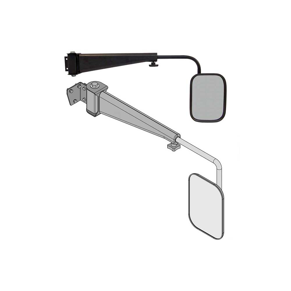 K&M Mfg Mirror Kit for Case IH 5100-5200-89-CX-MX/New Holland T8000-TG Tractors | Right-Hand | Black