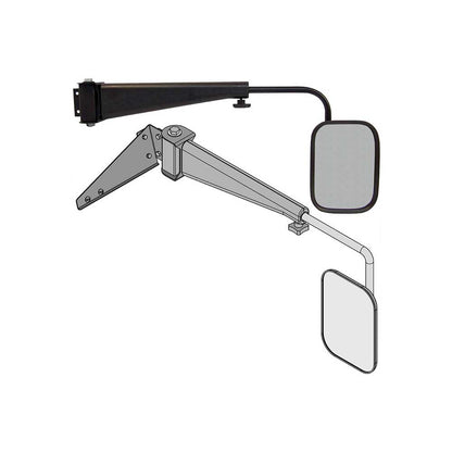 K&M Mfg Mirror Kit for Case IH Maxxum Series Tractors | Right-Hand | Black Powder Coat