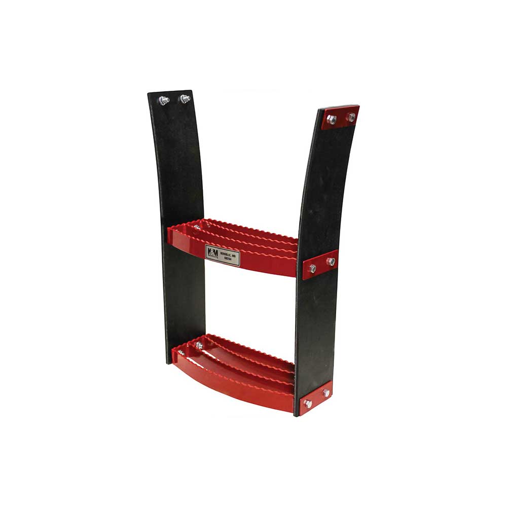 K&M Mfg Flex Step Kit for Universal Fit | Bolt-On Design | 2-Step Unit | Red Powder Coat Finish