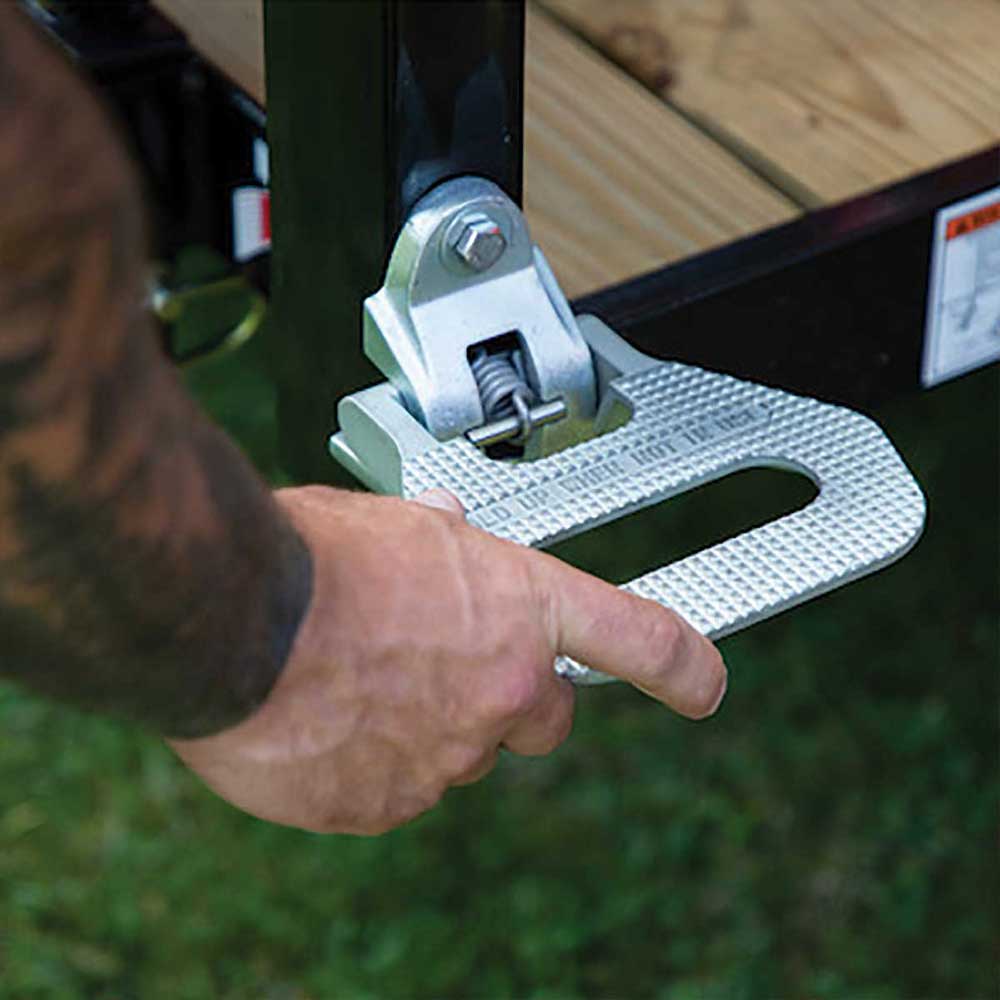 K&M Mfg Safety Folding Foot/Grab Step | For Work Trucks & Trailers | Silver Zinc-Plated Finish