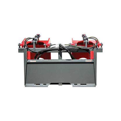 GREYWOLF Double Quick Attach Grapple Attachment for Skid Steer Loaders | Gray/Red Powder Coat
