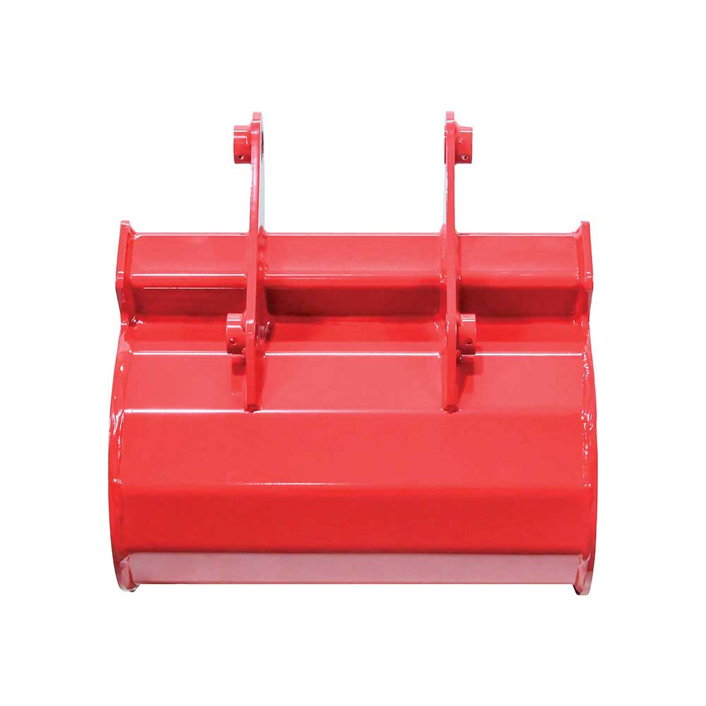 GREYWOLF 20-In. Bucket for Skid Steer Loader Backhoe Attachment | 4 Replaceable Teeth | Red Powder Coat