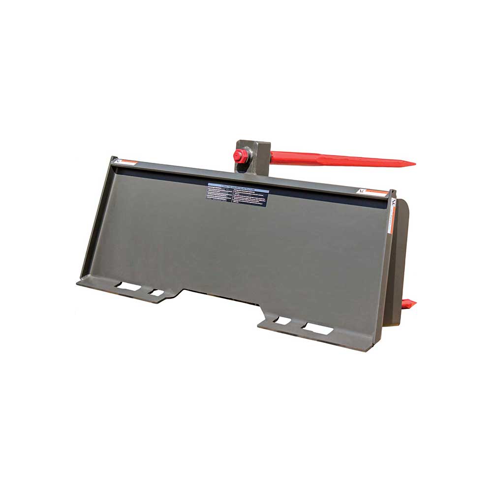 GREYWOLF Bale Spear Attachment for Skid Steer Loaders | Gray/Red Powder Coat