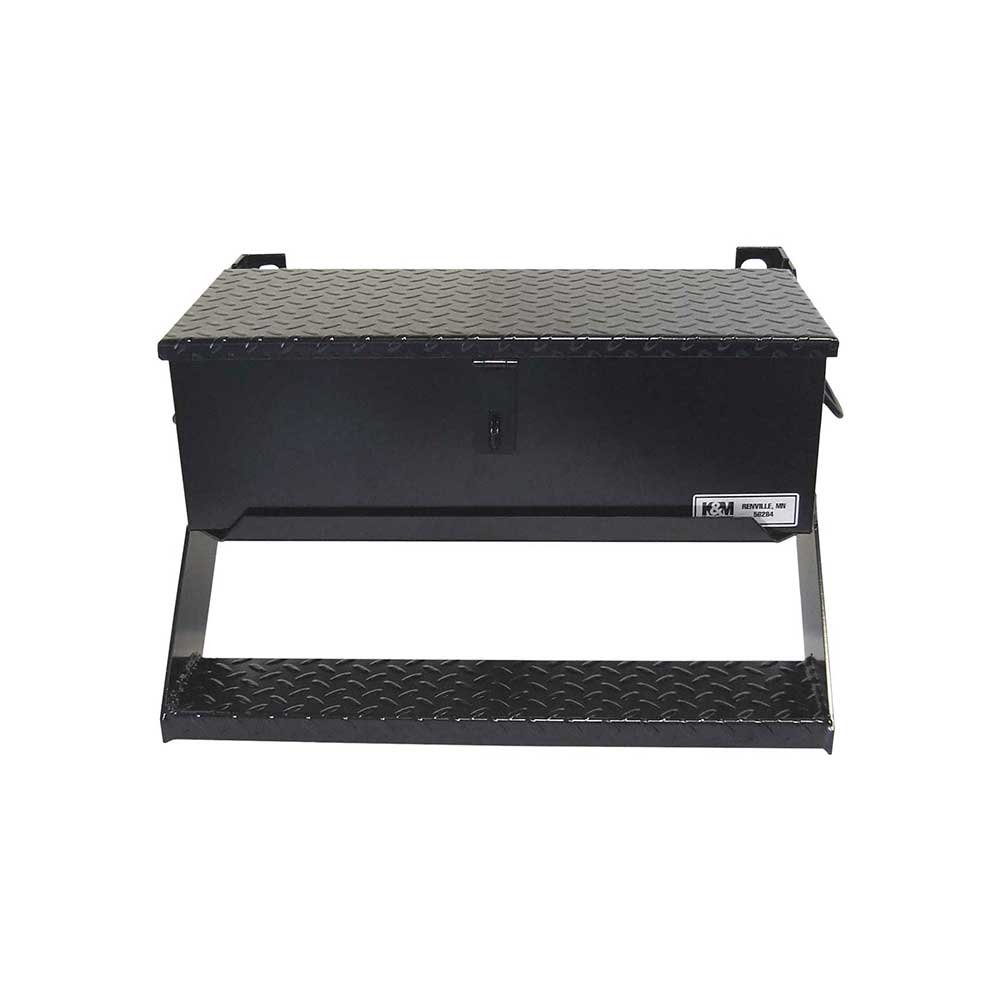 K&M Mfg Step Mount for #30 Toolbox | 22-In. - 25-In. Wide Bolt Pattern | Black Powder Coat