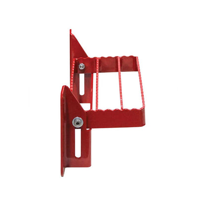 K&M Mfg Universal Flip-Up Tractor Step | Red Powder Coat Finish