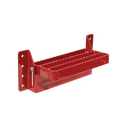 K&M Mfg Universal Flip-Up Tractor Step | Red Powder Coat Finish