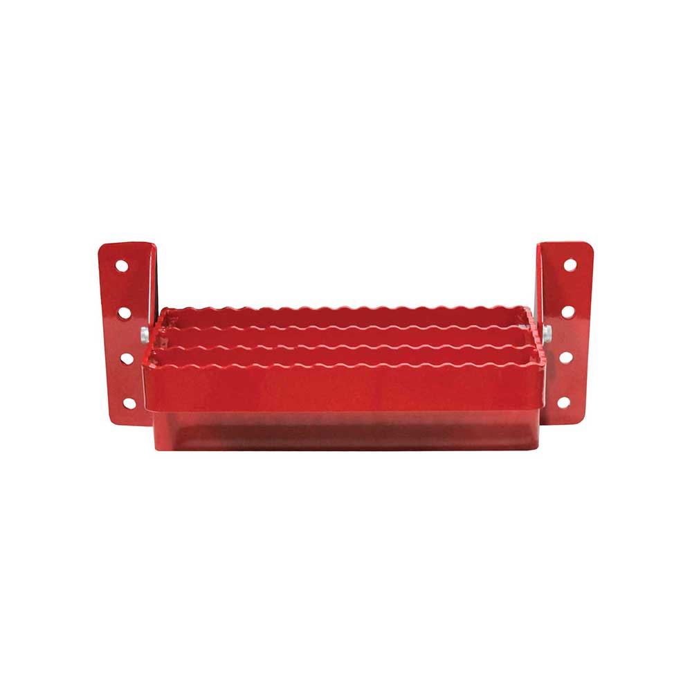 K&M Mfg Universal Flip-Up Tractor Step | Red Powder Coat Finish