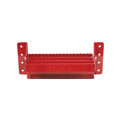 K&M Mfg Universal Flip-Up Tractor Step | Red Powder Coat Finish