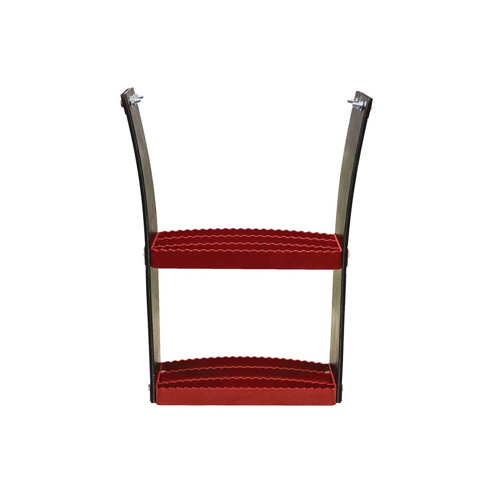 K&M Mfg Flex Step Kit for Universal Fit | Bolt-On Design | 2-Step Unit | Red Powder Coat Finish