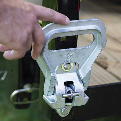 K&M Mfg Safety Folding Foot/Grab Step | For Work Trucks & Trailers | Silver Zinc-Plated Finish