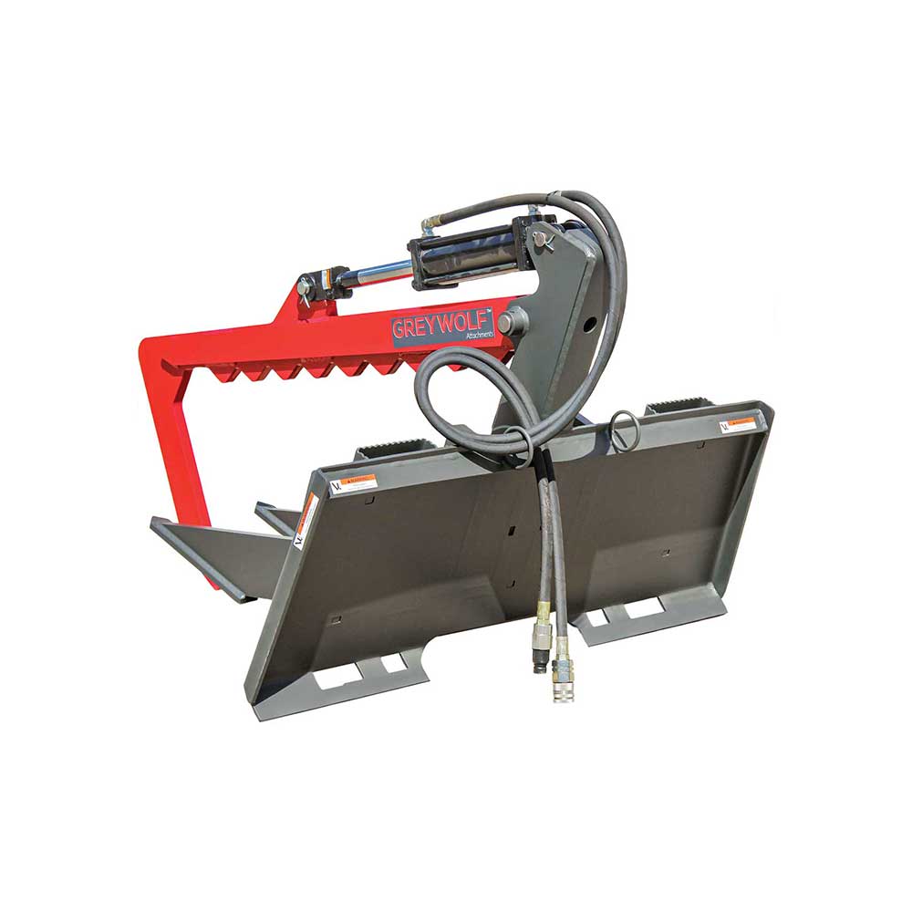 GREYWOLF Rock Devil Attachment for Skid Steer Loaders | Gray/Red Powder Coat
