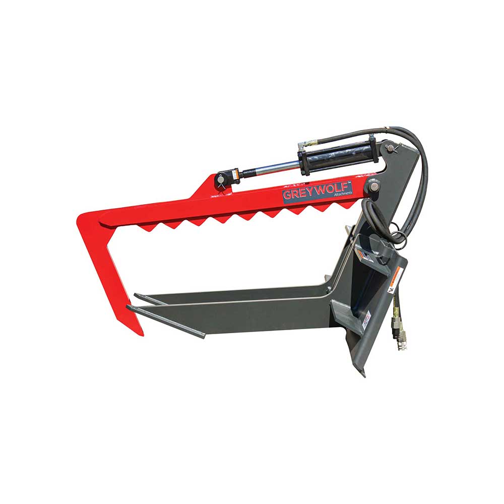 GREYWOLF Rock Devil Attachment for Skid Steer Loaders | Gray/Red Powder Coat