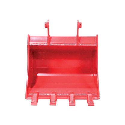 GREYWOLF 20-In. Bucket for Skid Steer Loader Backhoe Attachment | 4 Replaceable Teeth | Red Powder Coat