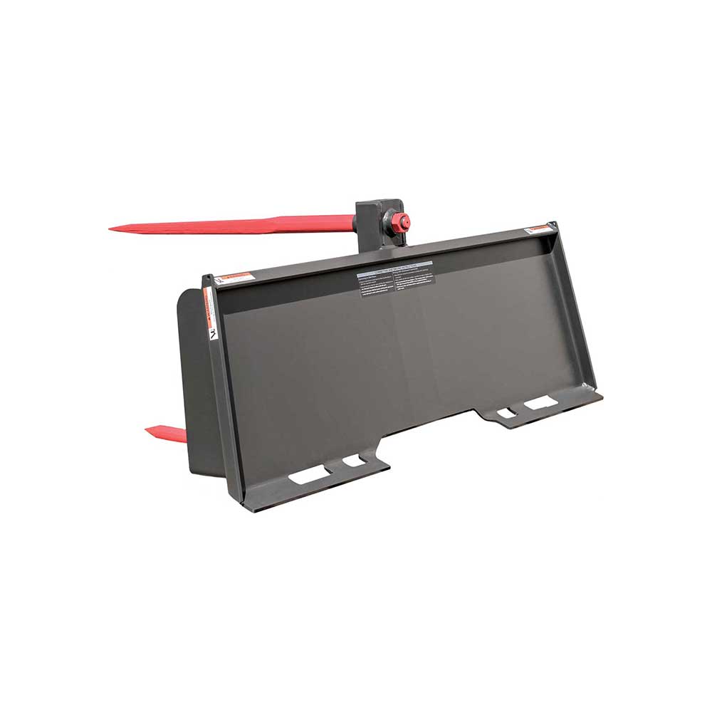 GREYWOLF Bale Spear Attachment for Skid Steer Loaders | Gray/Red Powder Coat