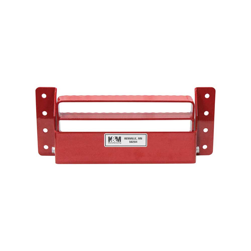 K&M Mfg Universal Flip-Up Tractor Step | Red Powder Coat Finish