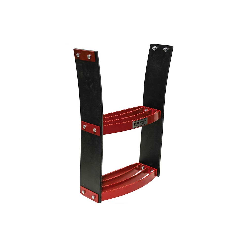 K&M Mfg Flex Step Kit for Universal Fit | Bolt-On Design | 2-Step Unit | Red Powder Coat Finish