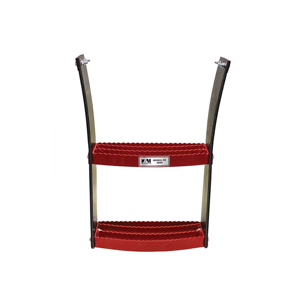 K&M Mfg Flex Step Kit for Universal Fit | Bolt-On Design | 2-Step Unit | Red Powder Coat Finish