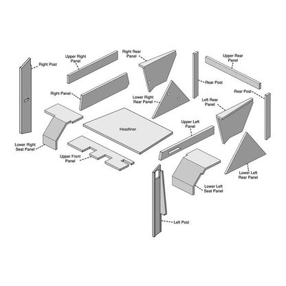 K&M Mfg Lower Cab Kit for Allis Chalmers 7020 Series Tractors | Black Belly | Black Vinyl