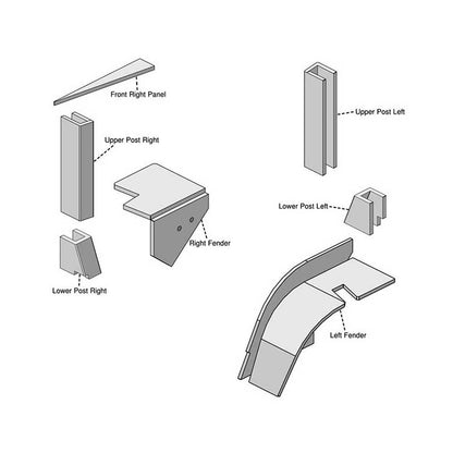 K&M Mfg Lower Cab Kit for Allis Chalmers 8000 Series Tractors | Saddle Tan Vinyl