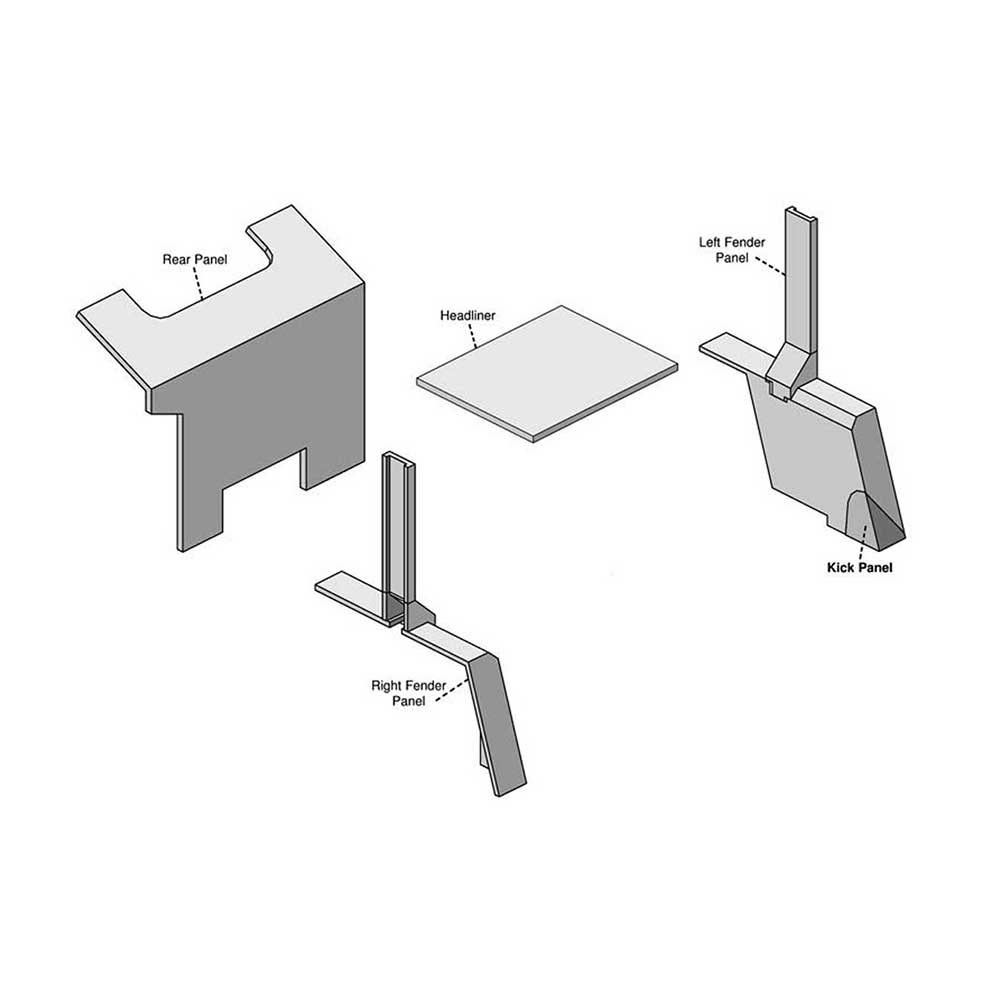 K&M Mfg Lower Cab Kit for Case 2390 Series Tractors | Black Basketweave Vinyl