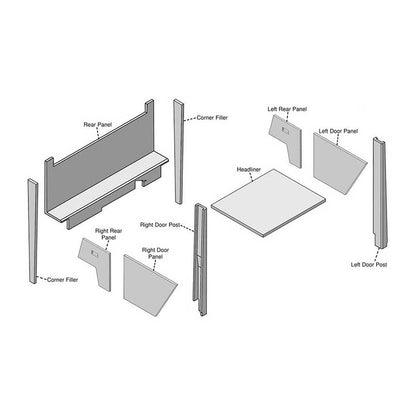 K&M Mfg Lower Cab Kit for Case 2470 2-Door Series Tractors | Black Vinyl
