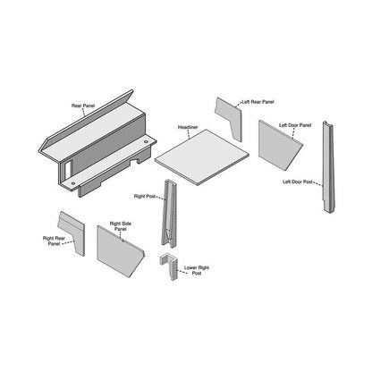 K&M Mfg Lower Cab Kit for Case 4490 Series Tractors | Black Basketweave Vinyl
