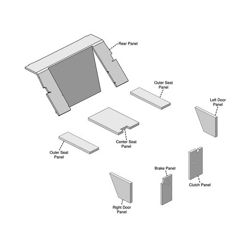 K&M Mfg Lower Cab Kit for International Harvester 86 Series Tractors | Black Vinyl