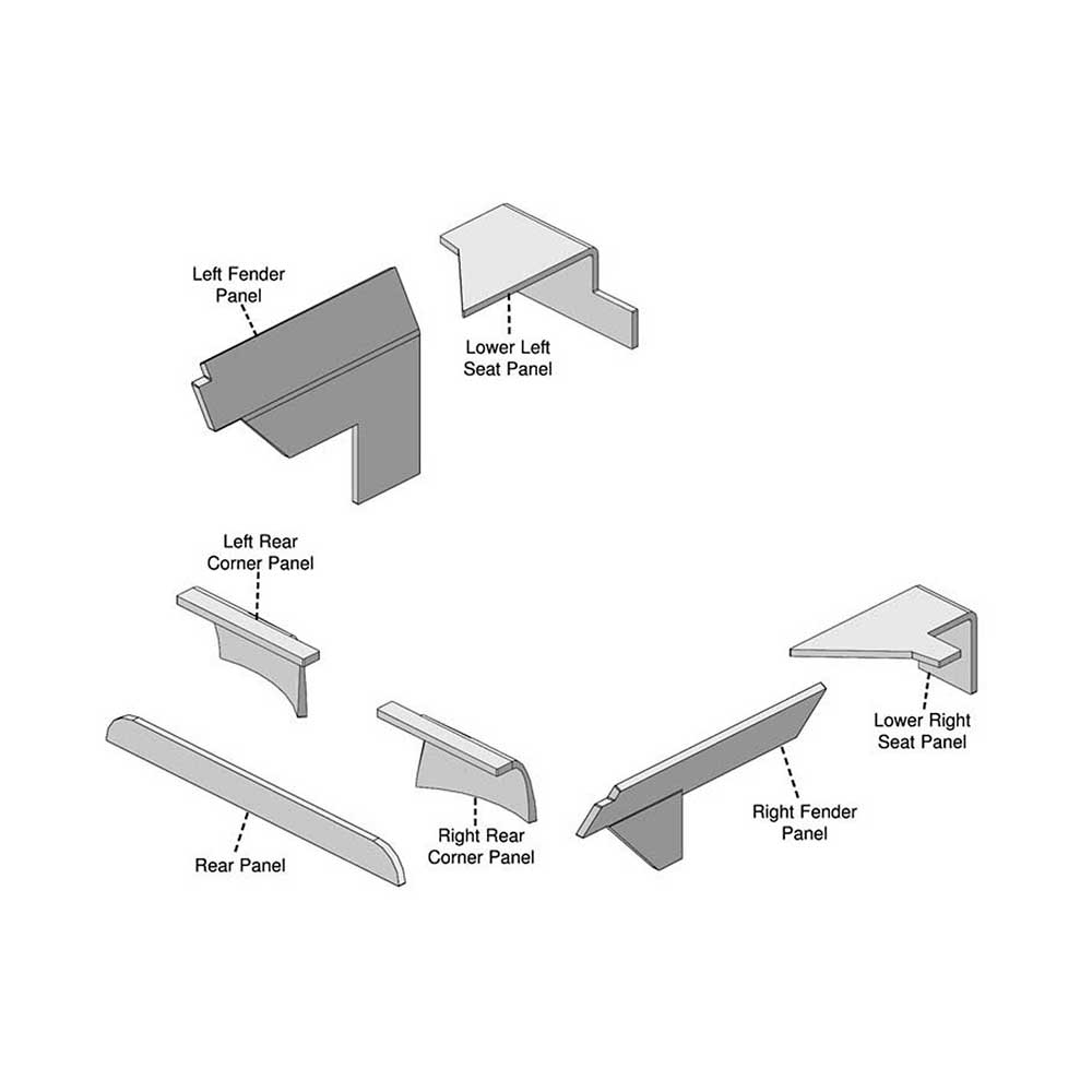 K&M Mfg Lower Cab Kit for John Deere 30 Series Early Model Tractors | Black Vinyl