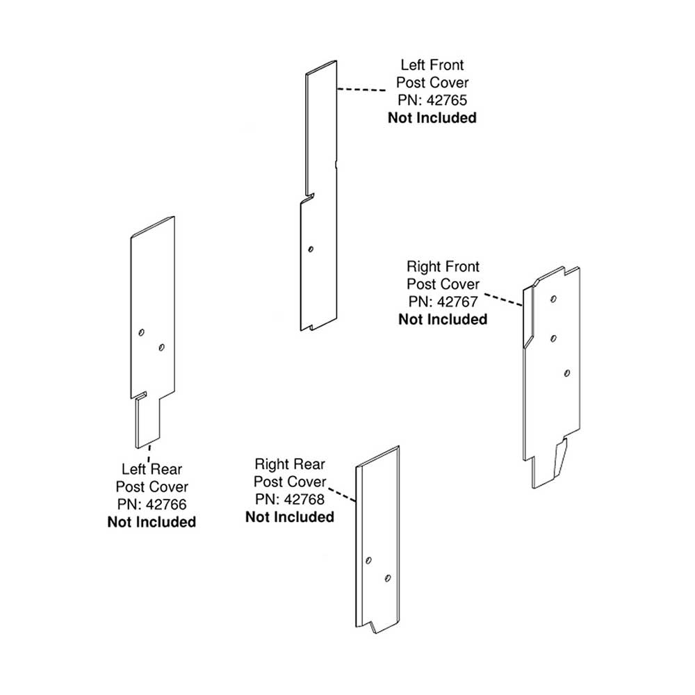 K&M Mfg Corner Post Kit for John Deere 30 Series 4WD Tractors | Black Vinyl