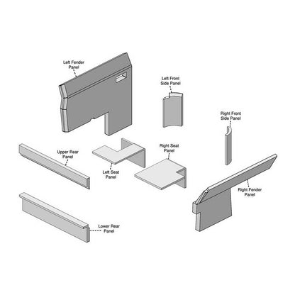 K&M Mfg Lower Cab Kit for John Deere 40 Series 4WD Tractors | Black Vinyl