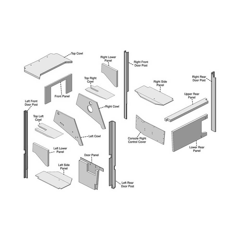 K&M Mfg Lower Cab Kit for Versatile Series III Tractors | Black Vinyl