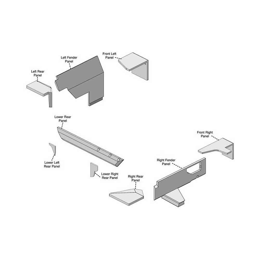 K&M Mfg Lower Cab Kit for John Deere 55 Series Tractors | Multi-Brown Vinyl