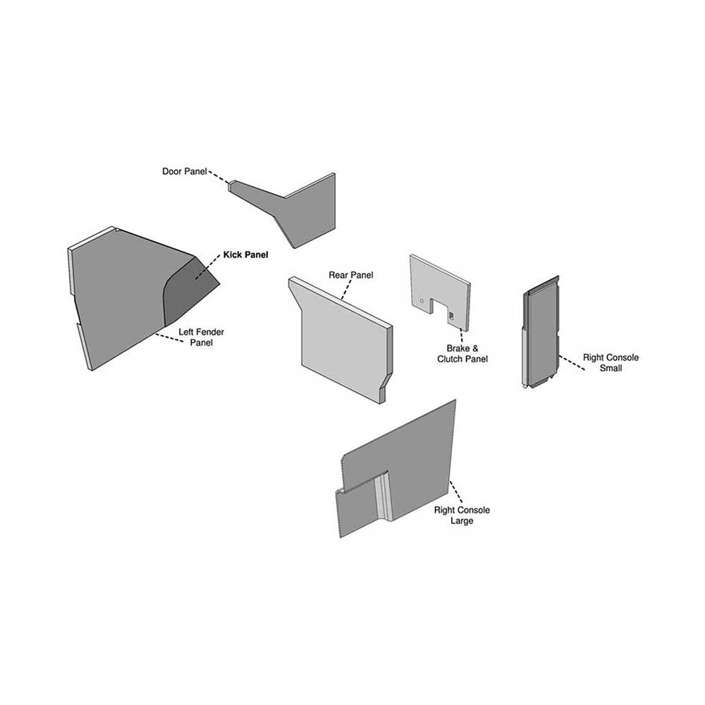 K&M Mfg Lower Cab Kit for Case IH 72-89 Series Magnum Tractors | Embassy Gray Vinyl