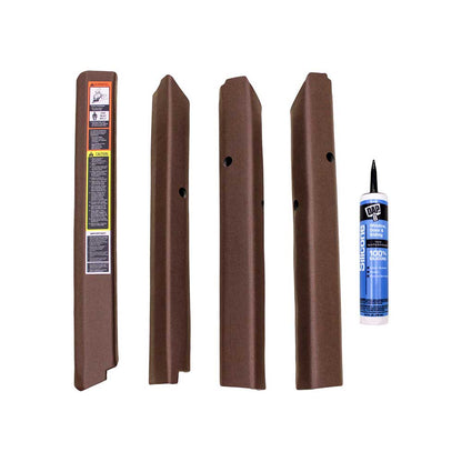 K&M Mfg Qwik Fit Corner Post Kit for John Deere 50 Series Tractors | Brown Vinyl